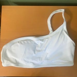 One arm white bathing suit top